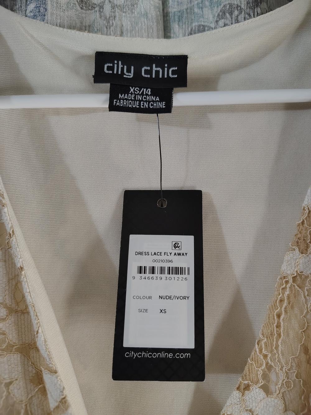 City Chic Nude/Ivory Lace Fly Away Dress